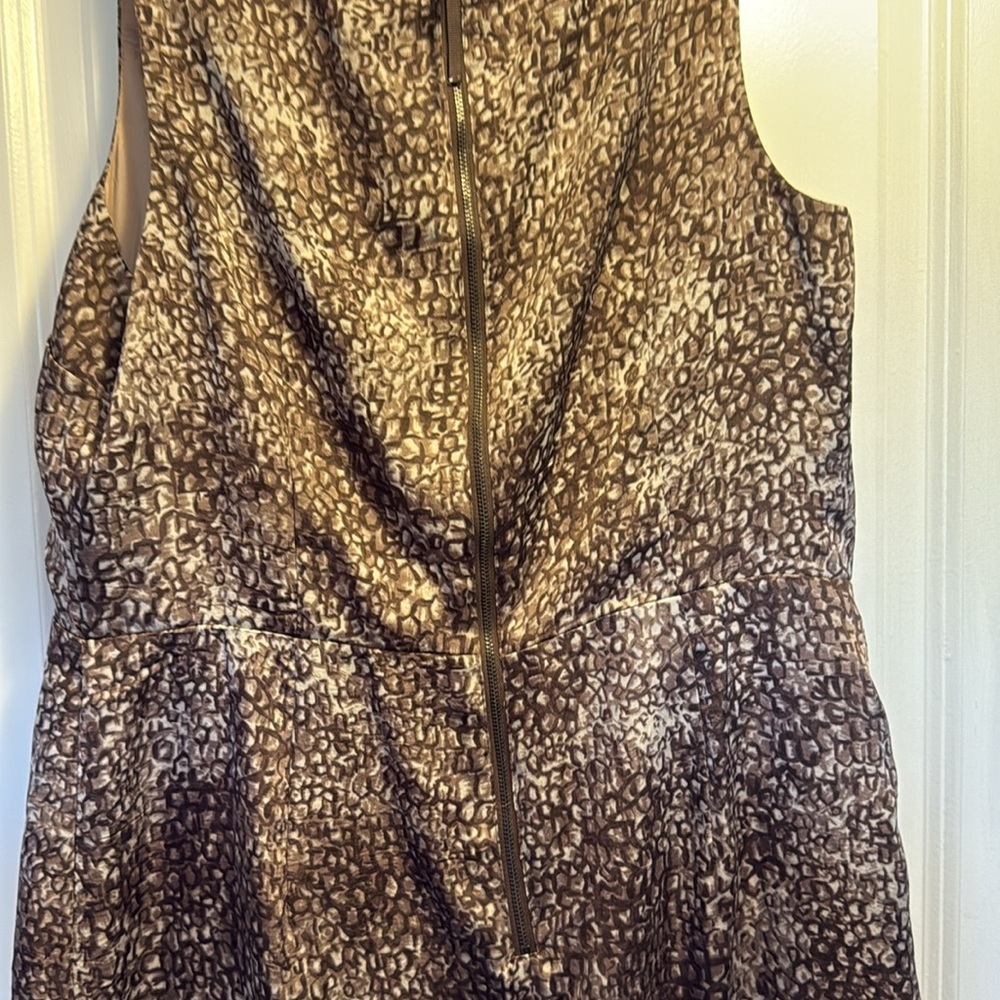 LOFT Brown Tan Sheath Dress Sleeveless Scoop Neck - Picture 7 of 7